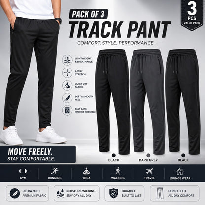 Track Pant Assorted color Pack Of 3